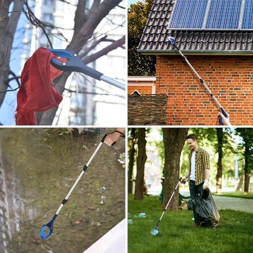 Juego de 2 Herramientas de Alcance Extra Largo de 43, Recolector Plegable con Mandíbula Rotativa de 360° y Magnéticos, Pinzas de 4 para Recoger - imagen 8