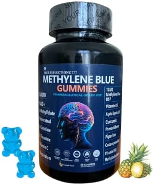 Gomitas de Azul de Metileno 12mg para Soporte Cognitivo con Vitamina C, NAD, L Metilfolato, Metilcobalamina B12, Soporte Mitocondrial y Salud Cerebral - imagen 1
