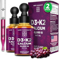 Nuevo Elements [2 𝐏𝐚𝐜𝐤] Gotas de Vitamina D3 K2 con Calcio para Adultos | Vitamina D3 10,000 UI | D3 K2 con Calcio para Huesos y Sistema Inmunológico - imagen 1