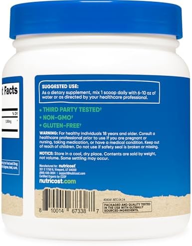 Nutricost Polvo de Musgo Irlandés Orgánico (1 LB) - Libre de Gluten, No Transgénico, Apto para Vegetarianos - imagen 4