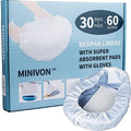 Forros desechables para orinal MINIVON con almohadillas super absorbentes - Paquete de 30 - Bolsa para orinal con cordón, grado médico y ajuste - imagen 1