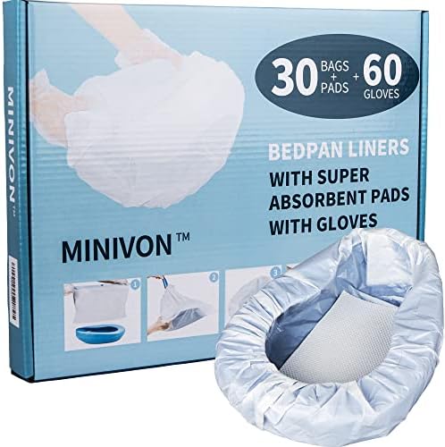 Forros desechables para orinal MINIVON con almohadillas super absorbentes - Paquete de 30 - Bolsa para orinal con cordón, grado médico y ajuste - imagen 1