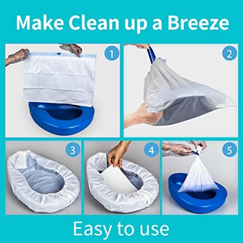 Forros desechables para orinal MINIVON con almohadillas super absorbentes - Paquete de 30 - Bolsa para orinal con cordón, grado médico y ajuste - imagen 4