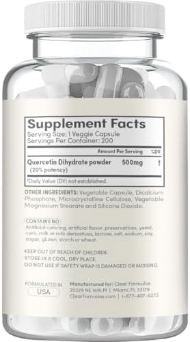 Cápsulas de Quercetina 500mg de Alta Potencia - Antioxidante Flavonoide para el Corazón y Sistema Inmunológico - Vegano - Hecho en Laboratorio cGMP - imagen 3