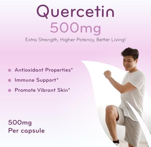 Cápsulas de Quercetina 500mg de Alta Potencia - Antioxidante Flavonoide para el Corazón y Sistema Inmunológico - Vegano - Hecho en Laboratorio cGMP - imagen 5