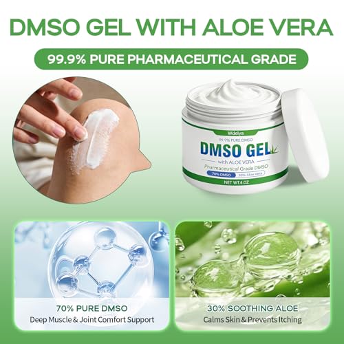 Gel de DMSO Wdelya con Aloe Vera - Crema de DMSO 99.9% Pura de Grado Farmacéutico - 4 oz - Bajo Olor y Alta Pureza - imagen 4