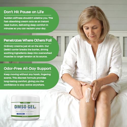 Gel de DMSO Wdelya con Aloe Vera - Crema de DMSO 99.9% Pura de Grado Farmacéutico - 4 oz - Bajo Olor y Alta Pureza - imagen 5