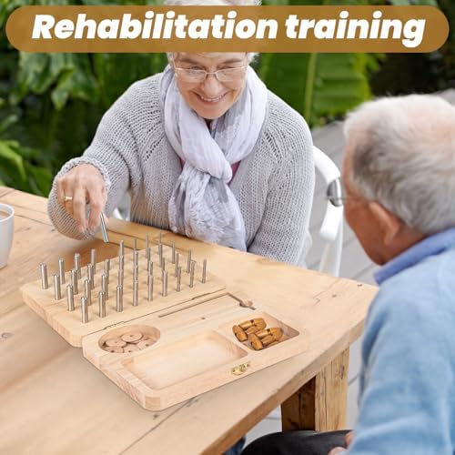 Tablero de Madera U Tag It para Terapia de Mano, 36 Agujeros con Kit Multifuncional para Mejorar Habilidades Motoras Finas y Destreza de Dedos - imagen 2