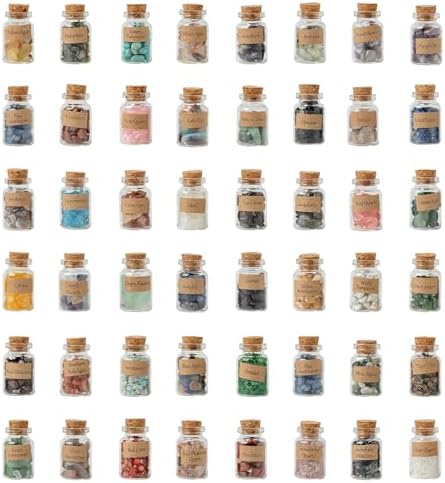 KHOCOEE 48 piezas de Cristales y Piedras Sanadoras, Botellas de Gemas y Cristales, Cristales para Chakra, Ideal para Regalos, Colección y Decoración - imagen 1