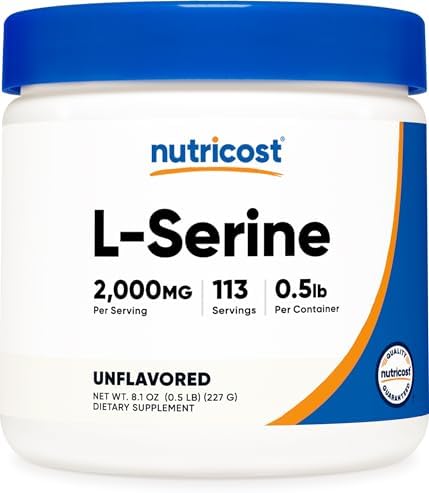 Nutricost Polvo de L-Serina, 113 Porciones (0.5LB) - 2,000 MG por Porción - Sin OGM, Libre de Gluten - imagen 1