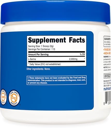 Nutricost Polvo de L-Serina, 113 Porciones (0.5LB) - 2,000 MG por Porción - Sin OGM, Libre de Gluten - imagen 5