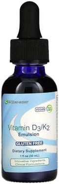 Emulsión de Vitamina D3/K2 de Nutra Biogenesis - Gotas Líquidas de Vitamina D con Aceite MCT, Suplemento D3 K2 para Adultos y Niños - 1 Oz (30 ml) - imagen 1