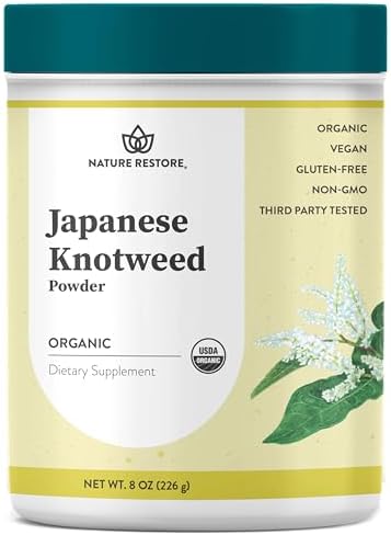 Polvo de Knotweed Japonés Orgánico Certificado USDA Nature Restore, 8 Onzas, Trans-resveratrol Natural, No GMO, Sin Gluten, Polygonum Cuspidatum - imagen 1