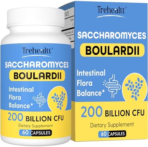 Probióticos Saccharomyces Boulardii 200 Mil Millones CFUs, Probiotico Clínicamente Estudiado para Hombres y Mujeres, Salud Intestinal y Digestiva, 60 - imagen 1