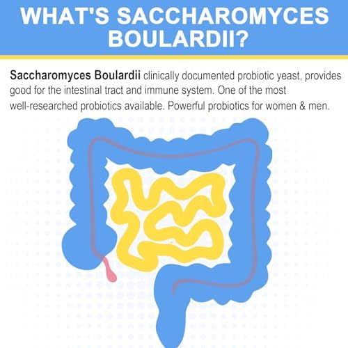 Probióticos Saccharomyces Boulardii 200 Mil Millones CFUs, Probiotico Clínicamente Estudiado para Hombres y Mujeres, Salud Intestinal y Digestiva, 60 - imagen 2