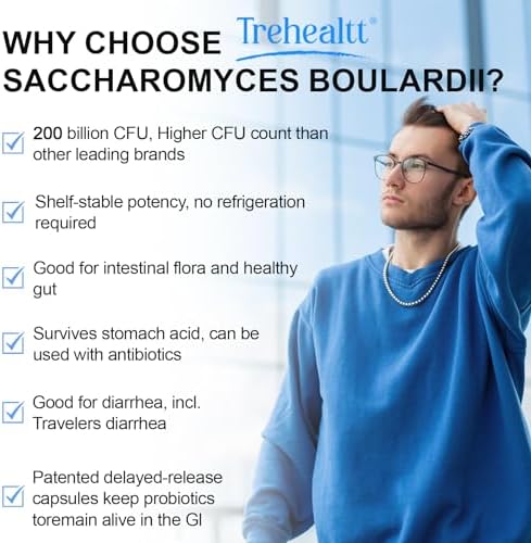 Probióticos Saccharomyces Boulardii 200 Mil Millones CFUs, Probiotico Clínicamente Estudiado para Hombres y Mujeres, Salud Intestinal y Digestiva, 60 - imagen 3