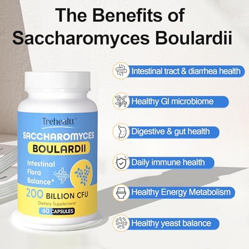 Probióticos Saccharomyces Boulardii 200 Mil Millones CFUs, Probiotico Clínicamente Estudiado para Hombres y Mujeres, Salud Intestinal y Digestiva, 60 - imagen 4