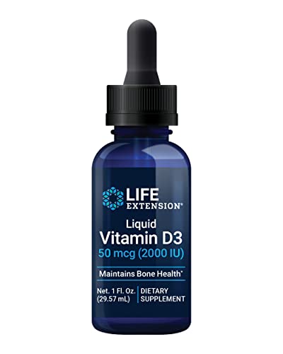 Vitamina D3 Líquida Life Extension, 50 mcg (2000 IU), Apoyo al Sistema Inmunológico, Salud Ósea y General, Sin Sabor, Libre de Gluten, No - imagen 4