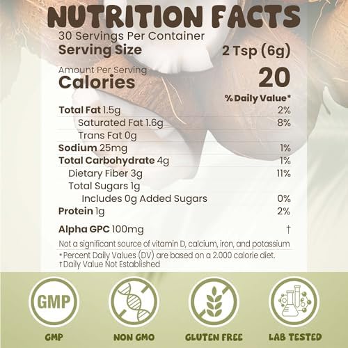 Crema de Coco con Champiñones 15 en 1 | Apoyo Inmunológico con Adaptógenos Lion's Mane, Cordyceps, MCT y Ashwagandha | Vegana, Keto | Energía y - imagen 3