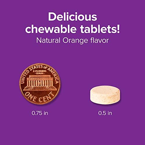 Webber Naturals Vitamina C + D3, 200 Tabletas Masticables - Sabor Naranja Natural, 1000mg de Vitamina C y 1000IU de Vitamina D3, Soporte - imagen 5