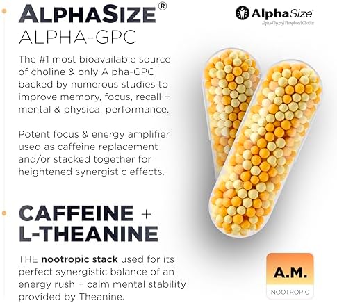 AMPM Nootropic Total Focus + Calm 9X Fuerza con Cafeína, L-Theanina, Alpha GPC, L-Tirosina y Ashwagandha - Suplementos Energéticos para Memoria y - imagen 6