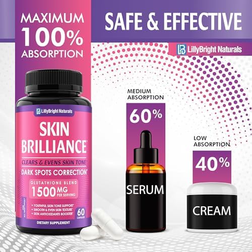 Cápsulas de Glutatión - Suplemento de 1,500mcg L-Glutatión con Vitamina C - Mejora del Tono de Piel - Combate Manchas Oscuras y Marcas de Acné - - imagen 6