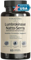 Suplemento de Enzimas VINATURA Lumbroquinasa, Serrapeptasa y Nattokinasa - 2000 FU, 60 Cápsulas para Apoyo a la Circulación Sanguínea - imagen 1