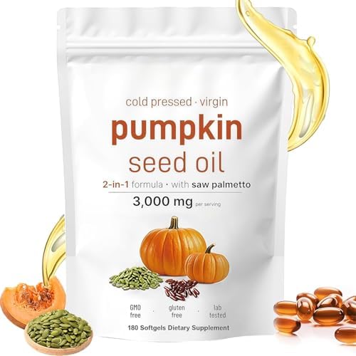 Cápsulas de Aceite de Semilla de Calabaza HWAXIGO con Saw Palmetto – Mezcla Fría de 3000mg para Crecimiento Capilar, Próstata y Soporte Urinario – - imagen 1