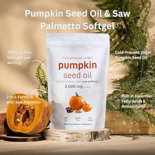 Cápsulas de Aceite de Semilla de Calabaza HWAXIGO con Saw Palmetto – Mezcla Fría de 3000mg para Crecimiento Capilar, Próstata y Soporte Urinario – - imagen 7