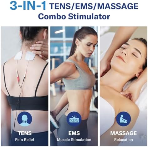 Máquina combinada Alcedo TENS + EMS, estimulador muscular recargable para alivio del dolor, masajeador eléctrico con 41 modos para terapia de - imagen 2