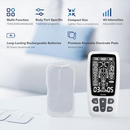 Máquina combinada Alcedo TENS + EMS, estimulador muscular recargable para alivio del dolor, masajeador eléctrico con 41 modos para terapia de - imagen 3