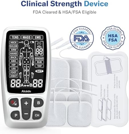 Máquina combinada Alcedo TENS + EMS, estimulador muscular recargable para alivio del dolor, masajeador eléctrico con 41 modos para terapia de - imagen 4