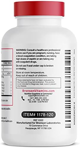 Bronson Omega-3 Aceite de Pescado + Krill 1000 MG EPA DHA Astaxantina Mezcla Premium - Salud Articular, Cerebral y Visual - No GMO, Probado en - imagen 5