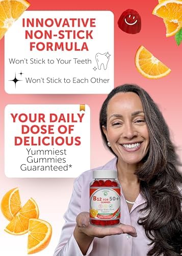 Gomitas de Vitamina B12 Lunakai para Adultos 50+, Hechas en EE. UU., Sin OGM, Sabor Cítrico Delicioso, 60 piezas, Energía y Vitalidad - imagen 3
