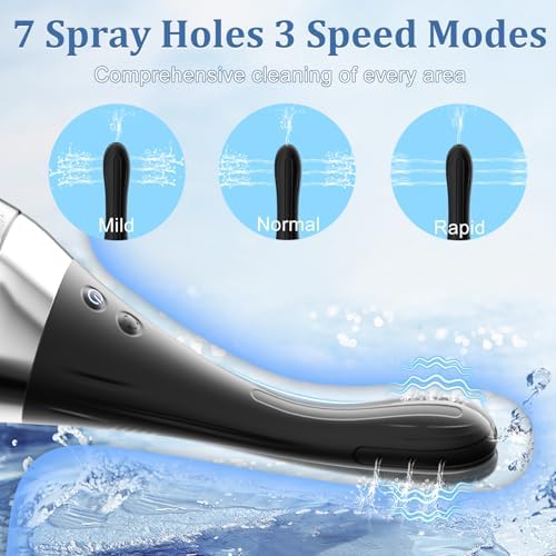 Enema Anal Ducha Eléctrica Automática para Hombres y Mujeres - Bulbo de Silicón con 7 Boquillas, 3 Velocidades y Control Remoto, 500ml - imagen 4