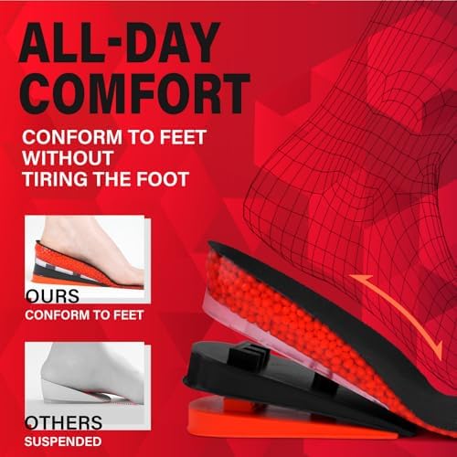 Plantillas Elevadoras ERGOfoot para Hombre, Ajustables de 4 Capas, Aumentan Hasta 3.54 Pulgadas, Cómodas y Alivian la Presión en los Pies - imagen 3