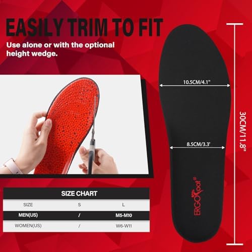 Plantillas Elevadoras ERGOfoot para Hombre, Ajustables de 4 Capas, Aumentan Hasta 3.54 Pulgadas, Cómodas y Alivian la Presión en los Pies - imagen 5