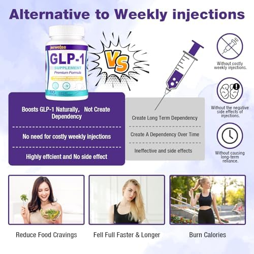 Suplementos Jorrwatee GLP-1 para Mujeres y Hombres, 14 en 1 para Niveles de GLP1, Metabolismo, Digestión y Energía, 60 Cápsulas - imagen 6