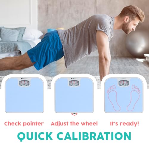 Báscula Analógica Adamson A21 para Peso Corporal - Hasta 300 LB - Nueva - Superficie Antideslizante de Goma + Números Grandes - Escala de Baño - imagen 3
