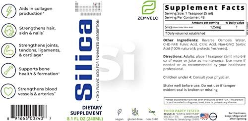 Zemvelo Silicio Iónico Líquido - Nutrición para Cabello, Piel y Uñas | Soporte de Colágeno | Salud de Tendones y Cartílago | 8 oz, 48 Días de - imagen 2
