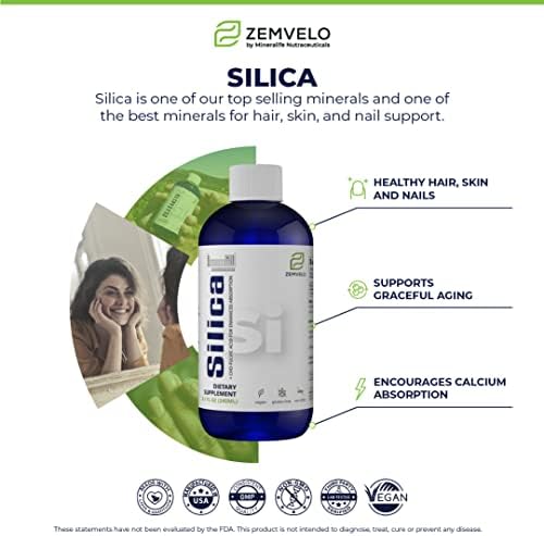 Zemvelo Silicio Iónico Líquido - Nutrición para Cabello, Piel y Uñas | Soporte de Colágeno | Salud de Tendones y Cartílago | 8 oz, 48 Días de - imagen 3