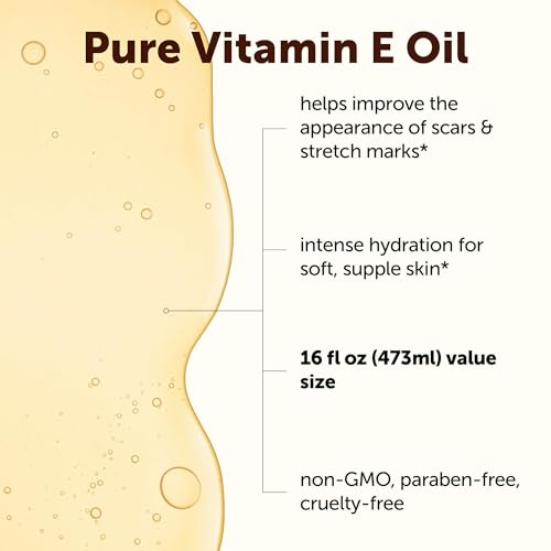 Aceite de Vitamina E Pura Micro Ingredients 40,000 IU, 16oz – Hidratante Profundo para Piel, Cara y Cabello Seco, Cicatrices y Estrías – Sin - imagen 2