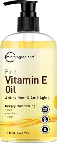 Aceite de Vitamina E Pura Micro Ingredients 40,000 IU, 16oz – Hidratante Profundo para Piel, Cara y Cabello Seco, Cicatrices y Estrías – Sin - imagen 8