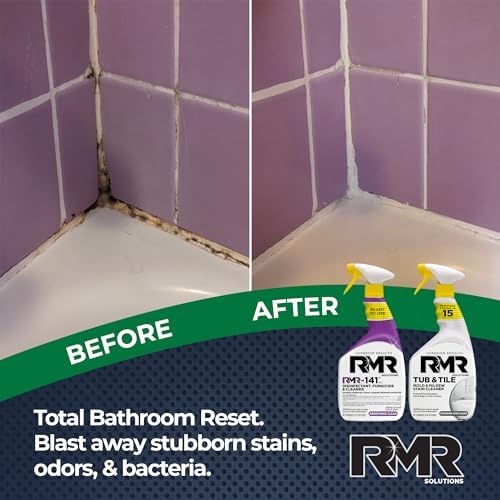 Paquete Brillante para Baño RMR – Spray para Manchas de Bañera y Azulejos + Removedor de Moho y Hongos RMR-141 Registrado por la EPA, Sistema de - imagen 2