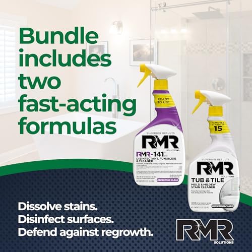 Paquete Brillante para Baño RMR – Spray para Manchas de Bañera y Azulejos + Removedor de Moho y Hongos RMR-141 Registrado por la EPA, Sistema de - imagen 3