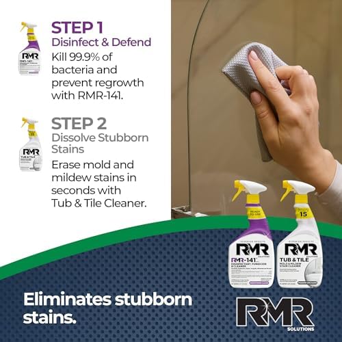 Paquete Brillante para Baño RMR – Spray para Manchas de Bañera y Azulejos + Removedor de Moho y Hongos RMR-141 Registrado por la EPA, Sistema de - imagen 5