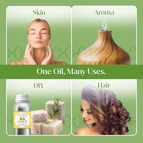 Aceite Esencial de Limón Siva - 16 Onzas - 100% Natural - Para Difusor, Cuidado Facial, Cuidado de la Piel, Aromaterapia, Cuidado del Cabello y - imagen 5