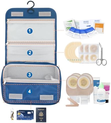 Bolsa de Viaje KONWEDA para Ostomía, Organizador Colgante para Suministros de Colostomía - imagen 3
