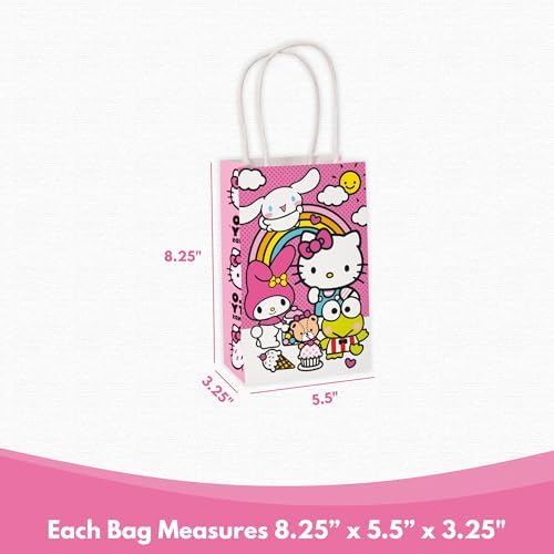 Bolsas de Fiesta Hello Kitty - 16 Bolsas de Papel - Decoraciones de Cumpleaños Hello Kitty - Licencia Oficial - Perfectas para Fiestas y Regalos para - imagen 2