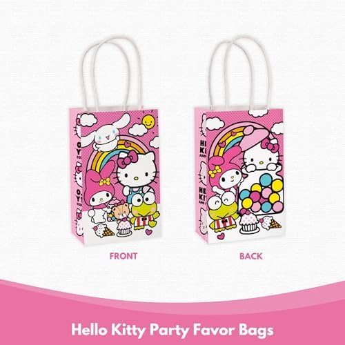 Bolsas de Fiesta Hello Kitty - 16 Bolsas de Papel - Decoraciones de Cumpleaños Hello Kitty - Licencia Oficial - Perfectas para Fiestas y Regalos para - imagen 5